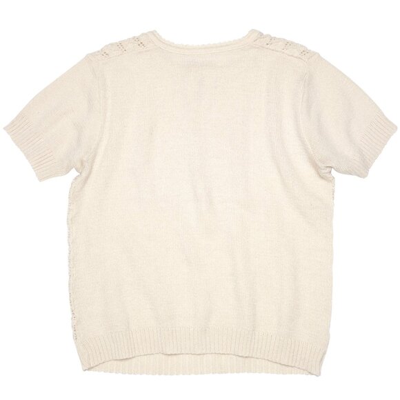 Sundazed (Austria) Edwardian Open Lacework Scalloped Rib Keyhole T Sweater : M - Picture 4 of 4